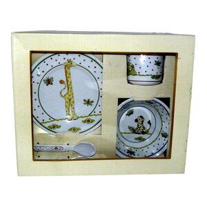 Lenox Safari Jungle Zoo Baby Animal Themed 5 Piece Dinnerware Set NIB Gift Vinta